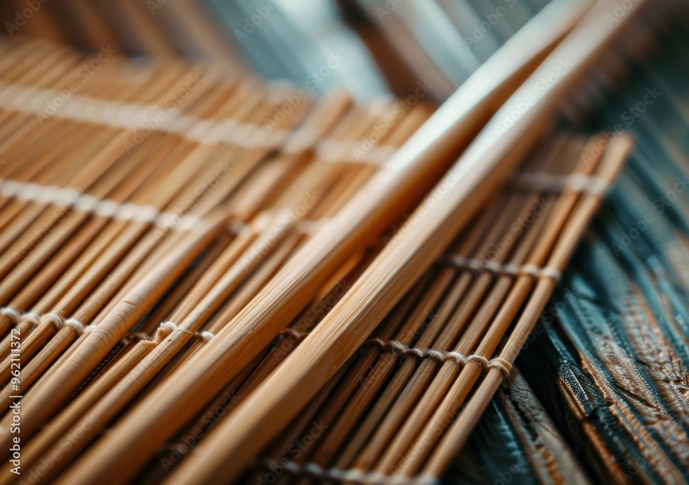 Close up of bamboo matting with natural textures and colors, showcasing artisanal craftsmanship and organic materials Close up of bamboo matting with natural textures and colors, showcasing artisanal craftsmanship and organic materials