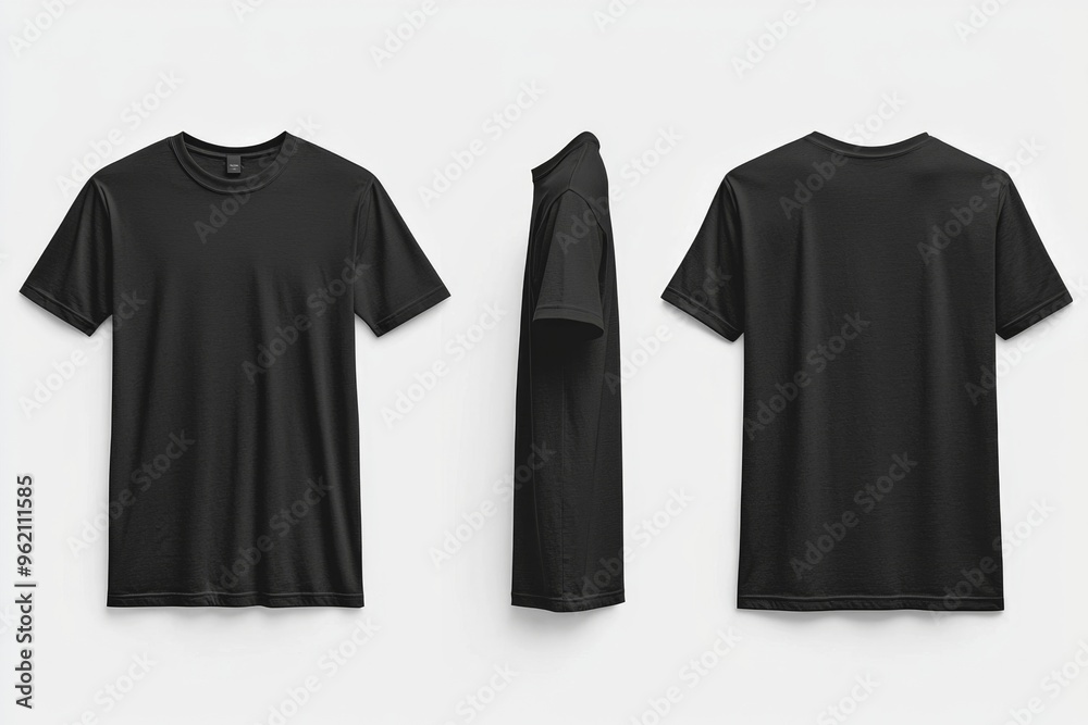 Black Tshirt Mockup Front and Back Isolated created with Generative AI Black Tshirt Mockup Front and Back Isolated created with Generative AI