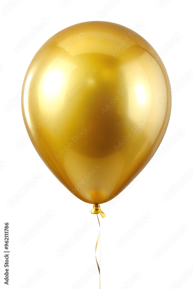 Shiny golden balloon against a white background, cut out transparent Shiny golden balloon against a white background, cut out transparent