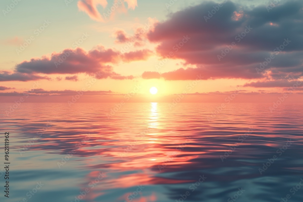 Obraz premium Sunset Reflection on Calm Ocean Water