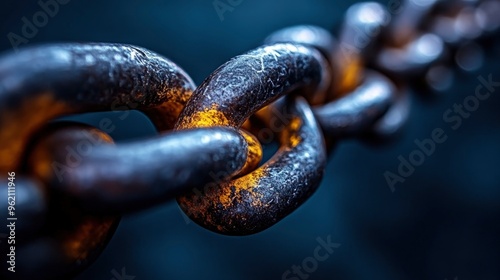 Close-up of a Rusty Chain Link