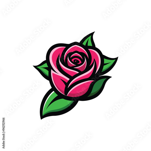 Red rose logo design, black rose sample template