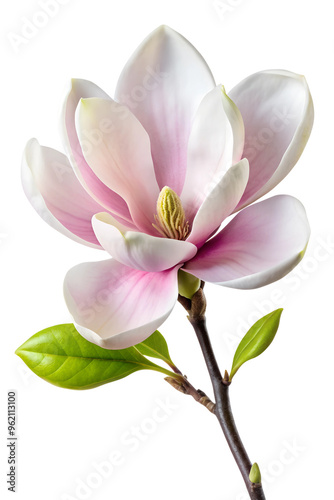 Soft pink magnolia bloom, cut out transparent