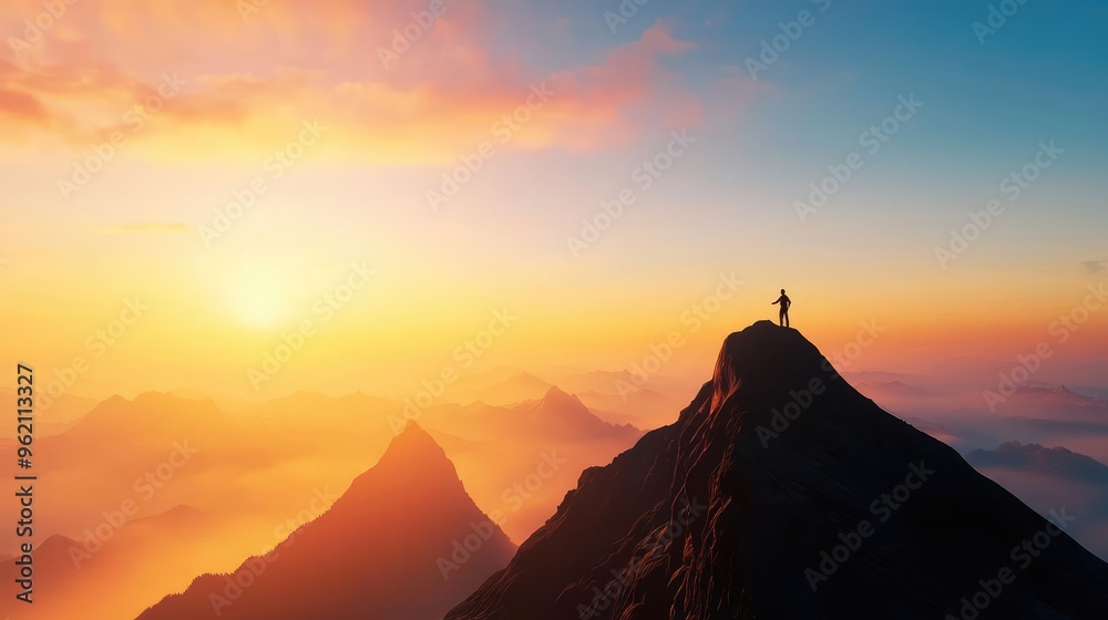 A breathtaking view from a mountain peak at sunset, capturing the essence of adventure and exploration in nature's beauty. A breathtaking view from a mountain peak at sunset, capturing the essence of adventure and exploration in nature's beauty.
