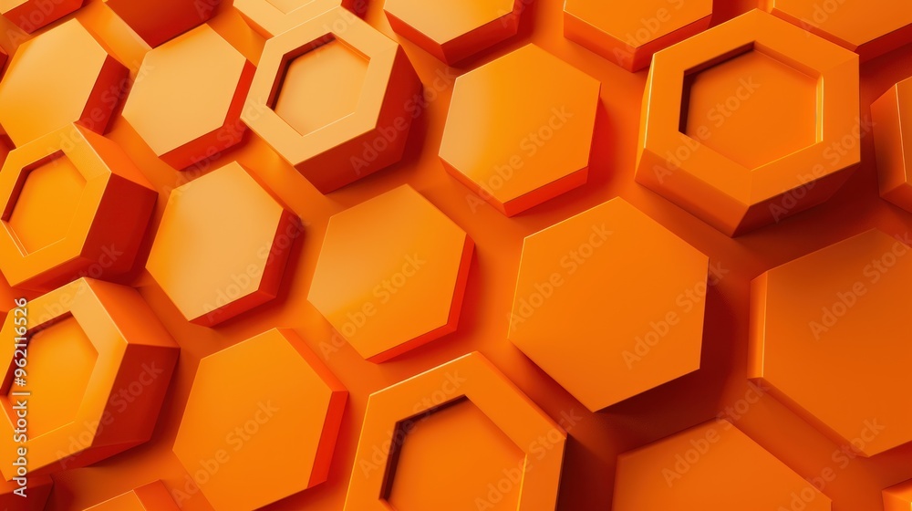 Abstract Orange Hexagonal Pattern Abstract Orange Hexagonal Pattern