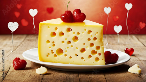 Happy Cheese Lovers Day Design, AI generated photo