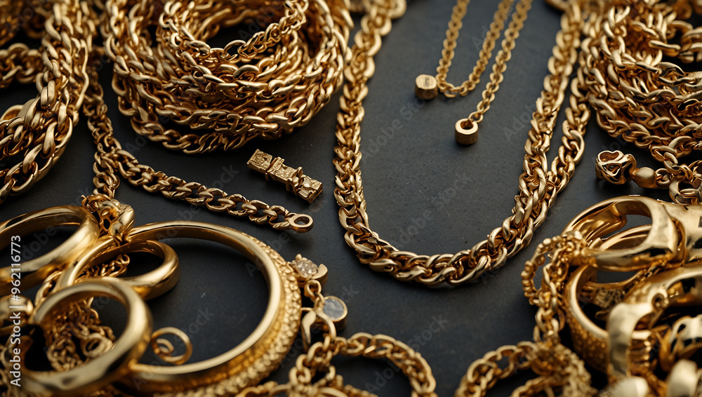 gold chain on a black background gold chain on a black background
