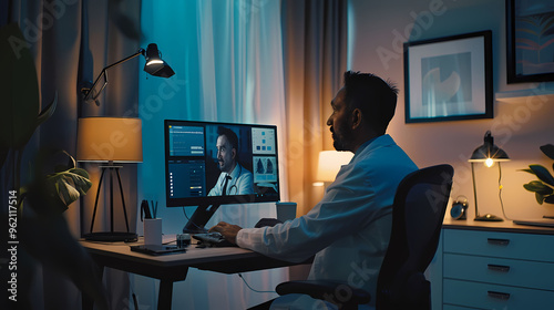 Doctor Conducting a Virtual Consultation with Patient via Telemedicine