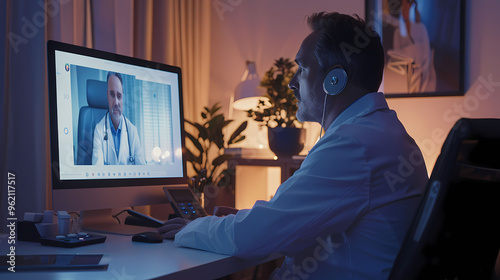 Doctor Conducting a Virtual Consultation with Patient via Telemedicine