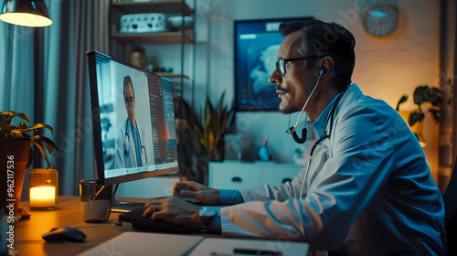 Doctor Conducting a Virtual Consultation with Patient via Telemedicine