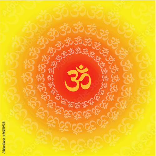 Om Symbol Hinduism Circular Pattern background
