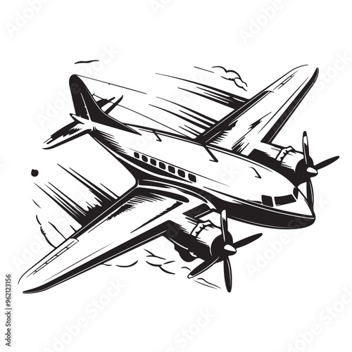 Plane Flying Vector  image. illustration of a plane isolated on white background