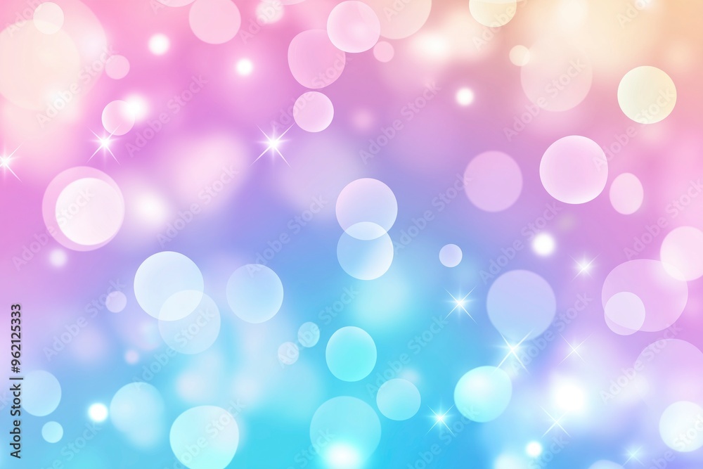 Fototapeta premium A soft pastel rainbow gradient background with a subtle bokeh effect, creating an ethereal and dreamy atmosphere for design projects.