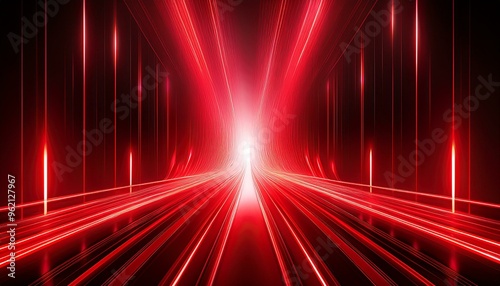 Futuristic red glowing lines abstract tech background