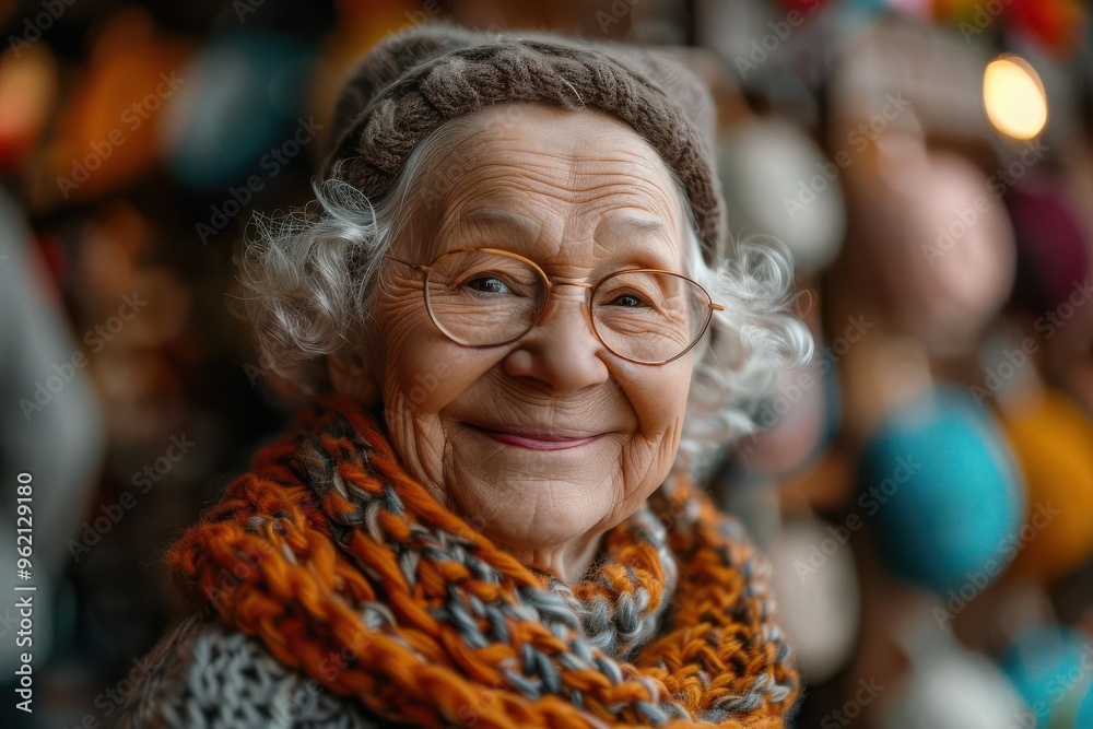 Realistic view of seniors learning to knit in a crafts workshop high-definition clarity Realistic view of seniors learning to knit in a crafts workshop high-definition clarity