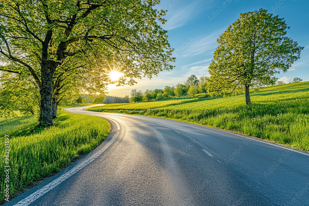 Fototapeta premium empty street with street light