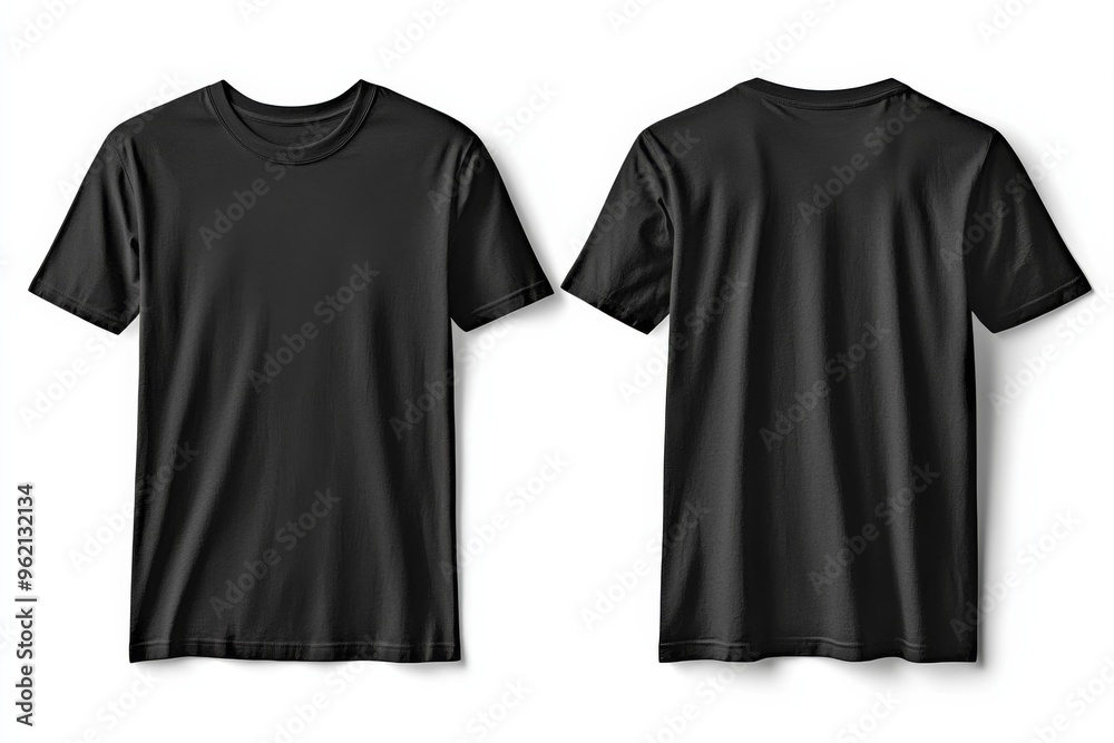 Black Tshirt Mockup Front and Back Isolated created with Generative AI Black Tshirt Mockup Front and Back Isolated created with Generative AI