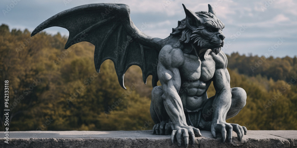 Gargoyle Statue with Wings