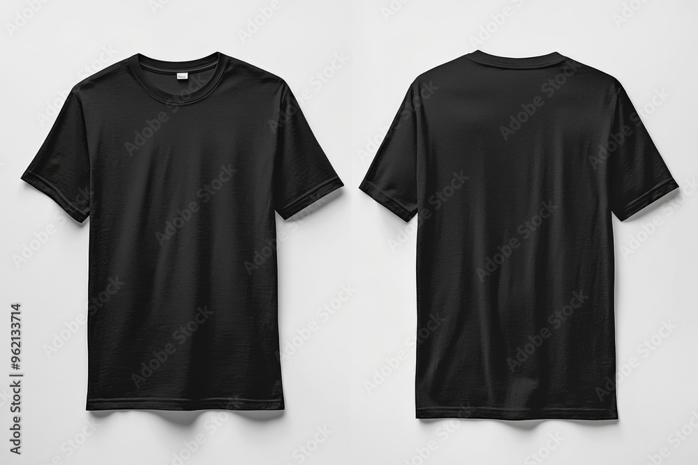 Black Tshirt Mockup Front and Back Isolated created with Generative AI Black Tshirt Mockup Front and Back Isolated created with Generative AI