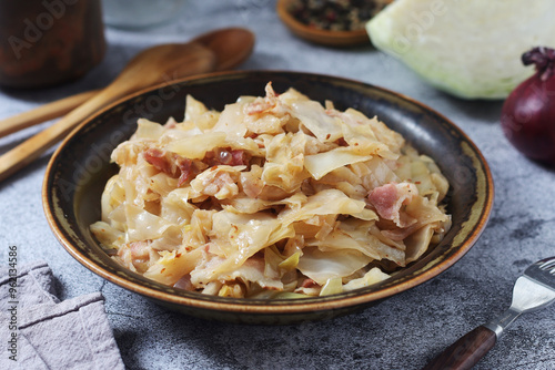 Southern Fried Cabbage, traditional dish in the South of the USA photo