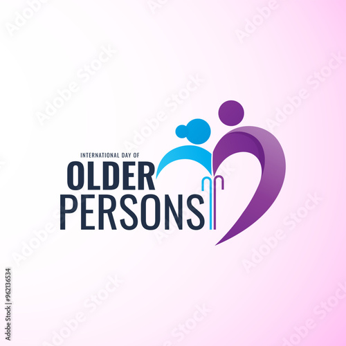 International Day of Older Persons Creative unique idea design logo banner poster social media web background isolated vector illustration older person symbol icon love care respect our elder citizens