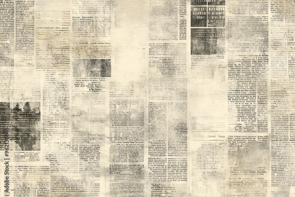Obraz premium Seamless Pattern with Vintage Newspaper Texture, AI generated illustration