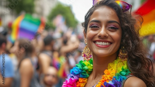 Indian girl at LGBT parade. photo