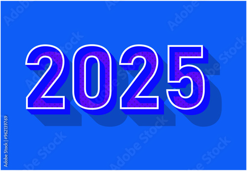 2024 Happy New Year Typography Blue Design Abstract Vector Illustration