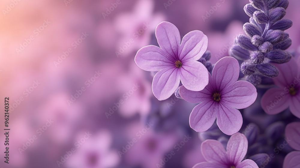 A close up of purple flowers with a pink background A close up of purple flowers with a pink background