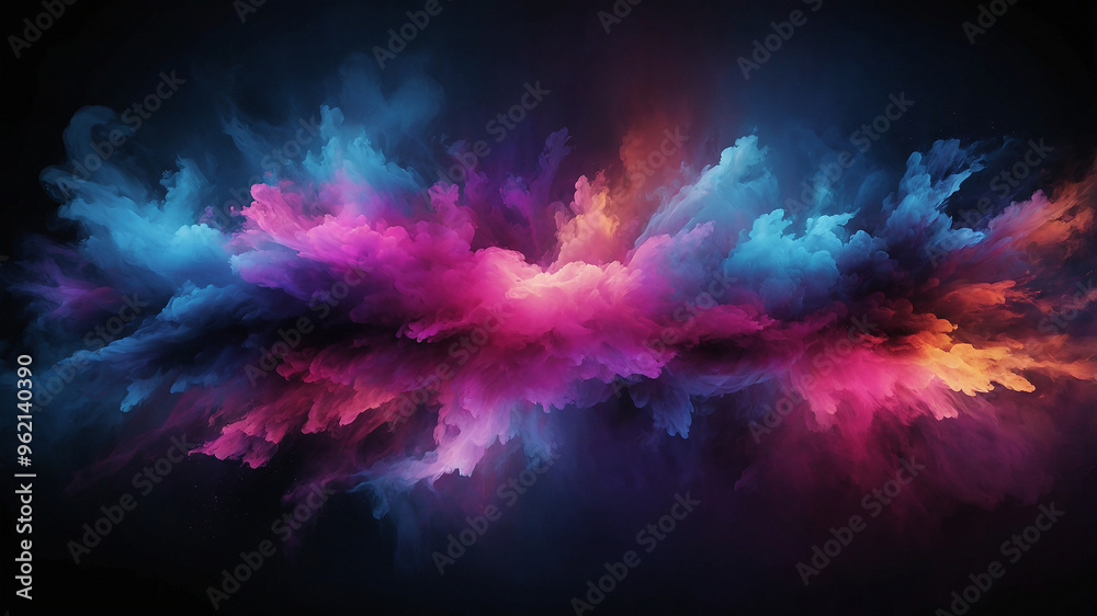 Vibrant abstract colorful waves of smoke blending seamlessly in dark background like flowing energy. Vibrant abstract colorful waves of smoke blending seamlessly in dark background like flowing energy.
