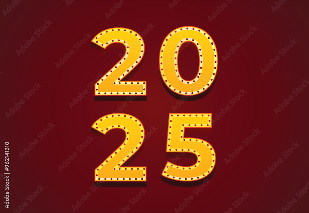 Happy New Year 2024 Design Yellow Realistic Decoration Abstract Vector Illustration With Red Background Happy New Year 2024 Design Yellow Realistic Decoration Abstract Vector Illustration With Red Background