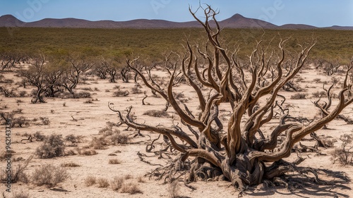 Região árida, semelhante à caatinga, bioma exclusivo do Brasil. photo