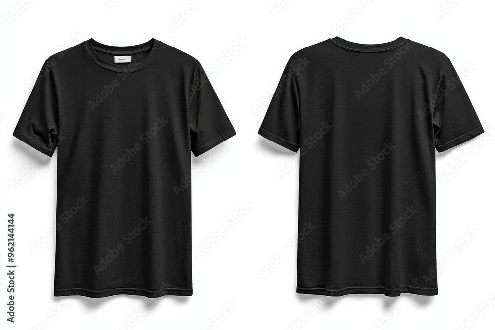 Black Tshirt Mockup Front and Back Isolated created with Generative AI Black Tshirt Mockup Front and Back Isolated created with Generative AI