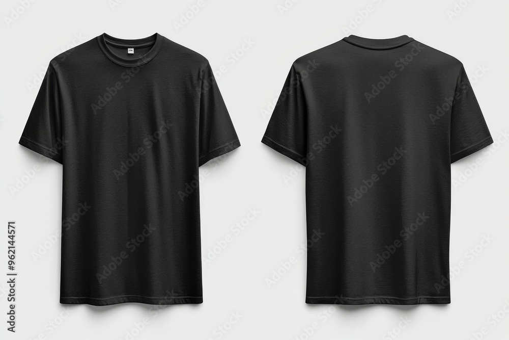 Black Tshirt Mockup Front and Back Isolated created with Generative AI Black Tshirt Mockup Front and Back Isolated created with Generative AI