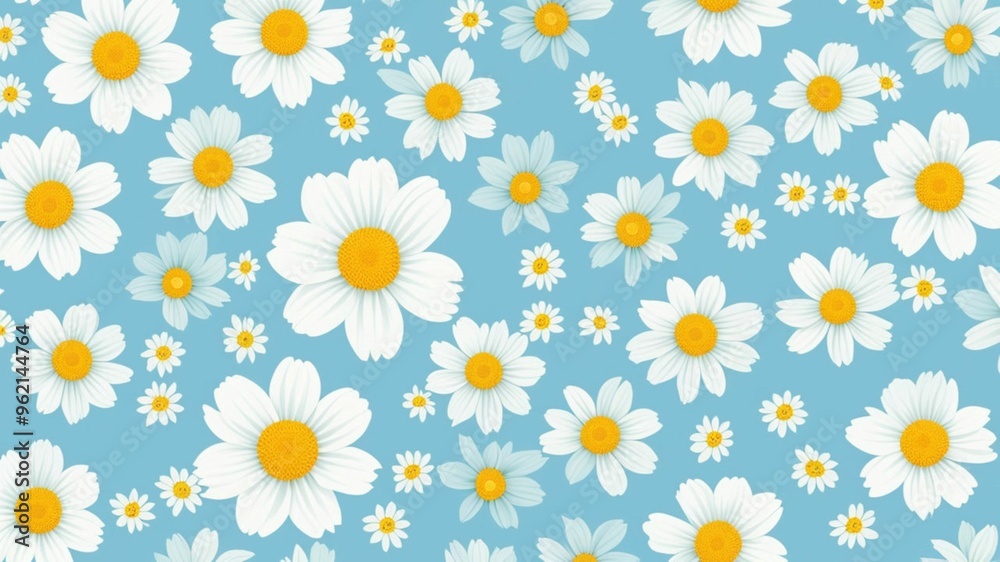 seamless pattern with daisies