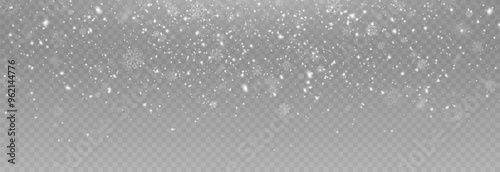 Wallpaper Mural Vector snow on isolated transparent background. Snow png, snowflakes png. Snowfall, blizzard, winter. Snowy or Christmas background. Torontodigital.ca