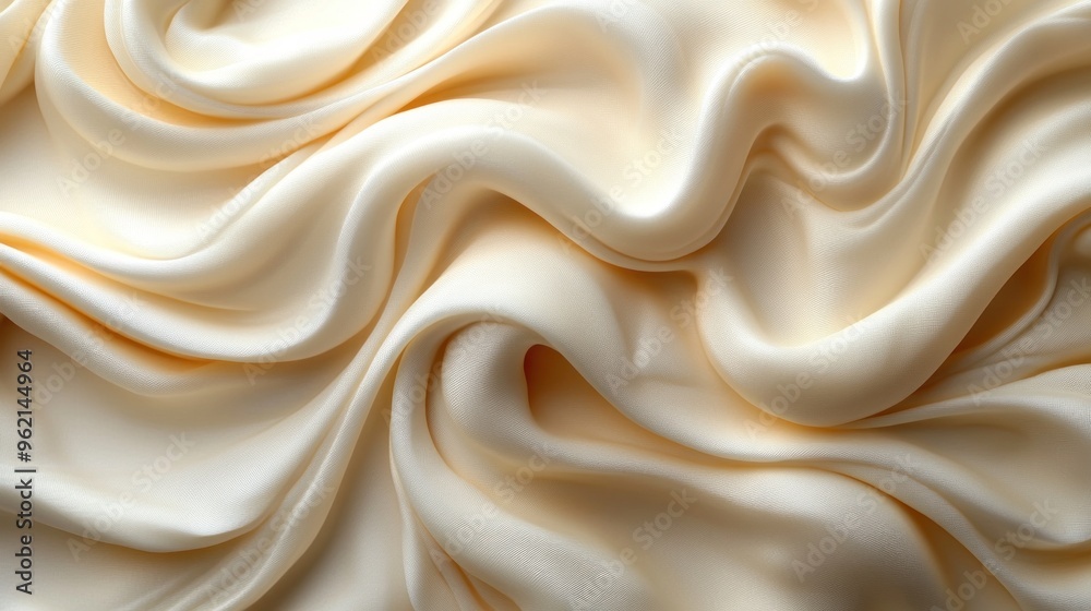 Close up of a white fabric with a wave pattern.