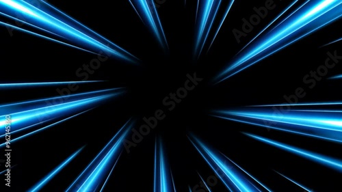 Rotating Blue Rays in Motion Effect, Swirl Light Color Trails, 4K High Quality Video