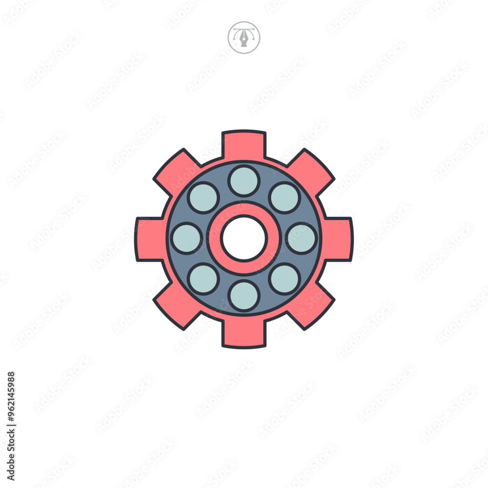 Sprocket icon symbol vector illustration isolated on white background Sprocket icon symbol vector illustration isolated on white background