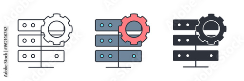 database setting icon symbol vector illustration isolated on white background