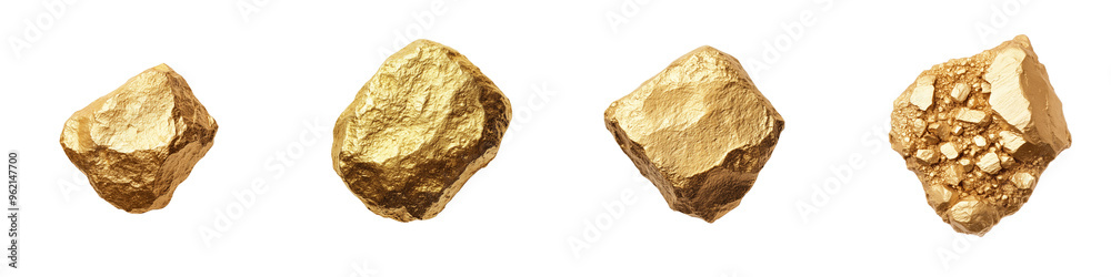 Obraz premium Gold Nuggets on Transparent Background