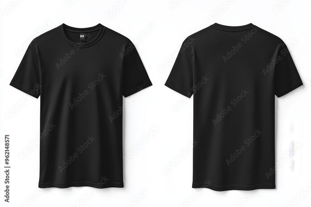 Black Tshirt Mockup Front and Back Isolated created with Generative AI Black Tshirt Mockup Front and Back Isolated created with Generative AI