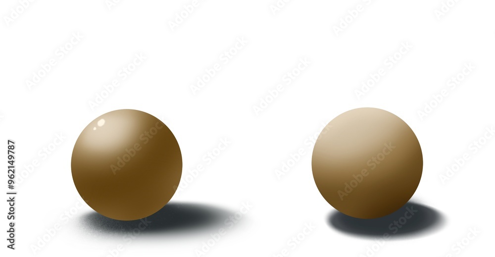 Two 3d sphere ball different light Two 3d sphere ball different light