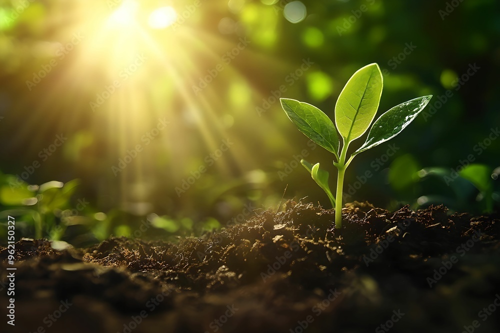Vibrant Green Sprout in Sunlight, plant, growth, nature, outdoors Vibrant Green Sprout in Sunlight, plant, growth, nature, outdoors