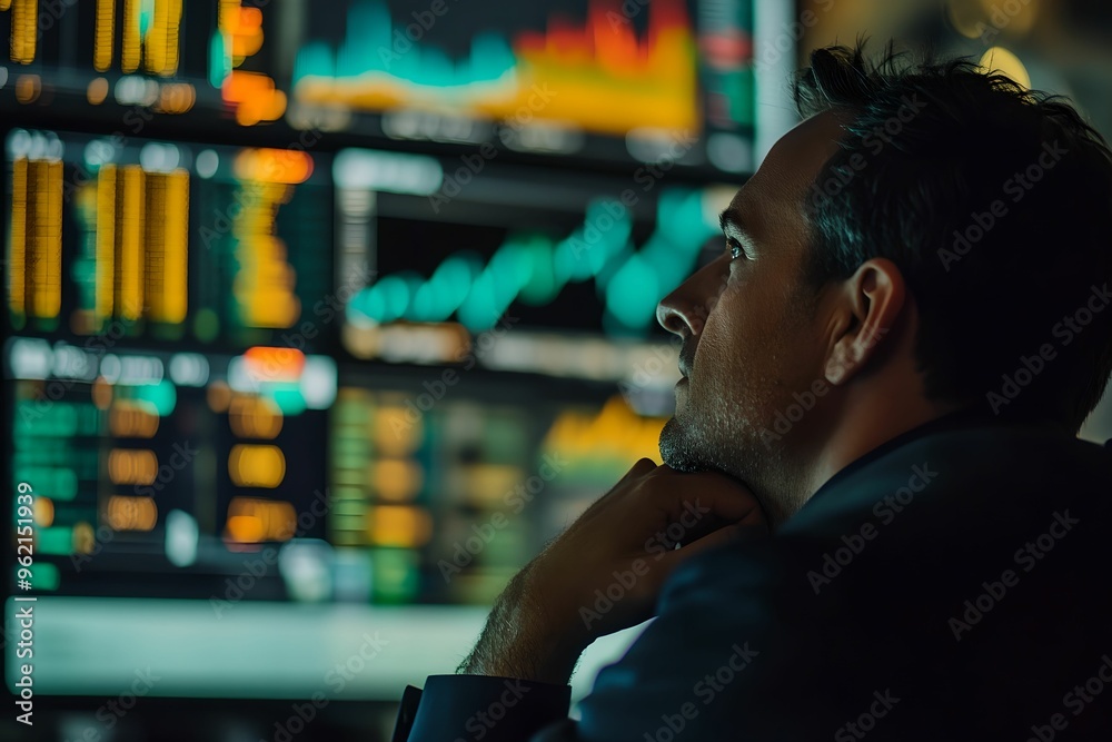 Financial Trader Analyzing Markets, Bull,Bear,Market,Stock Financial Trader Analyzing Markets, Bull,Bear,Market,Stock
