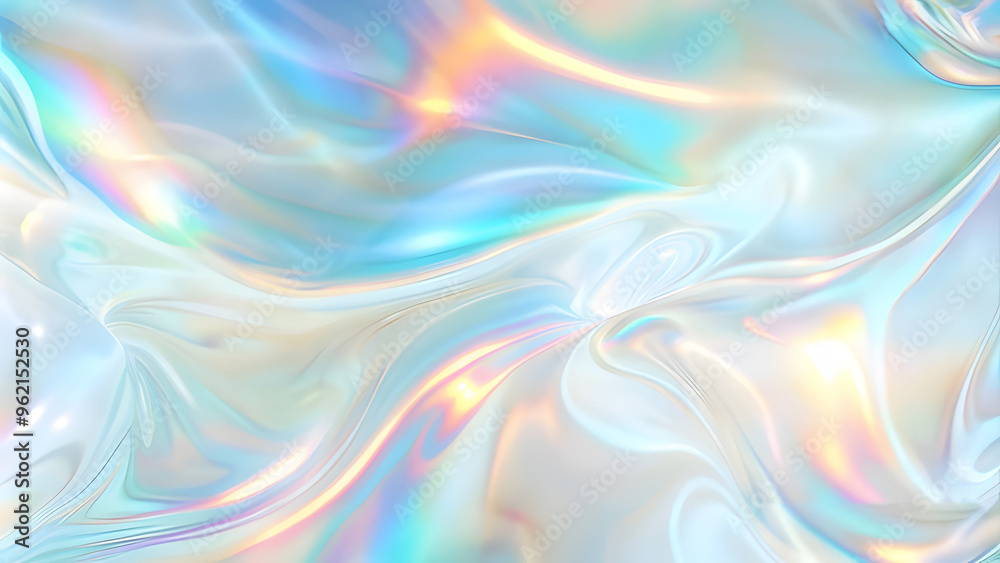 Fototapeta premium Abstract trendy holographic background. Real texture in pale violet, pink and mint colors with scratches and irregularities. Abstract trendy holographic background with real texture in pale violet pin
