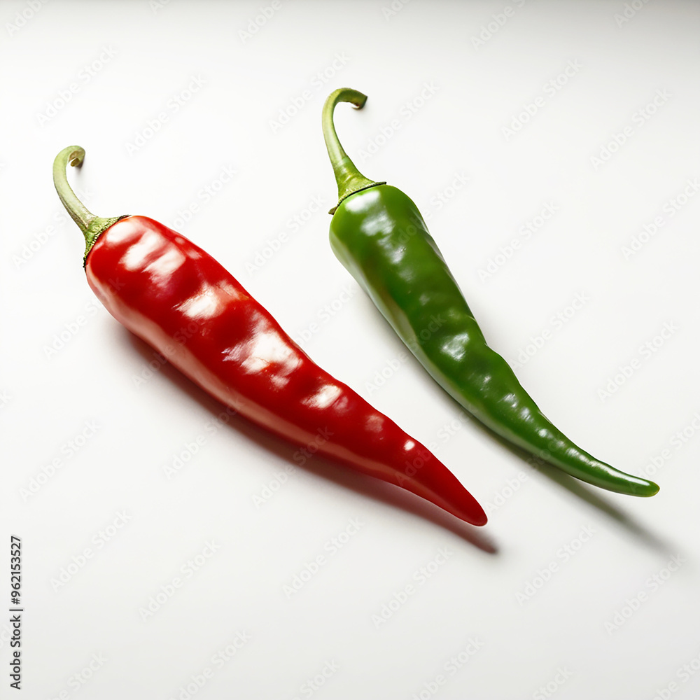 Spicy Chili Peppers isolated on a white background Spicy Chili Peppers isolated on a white background