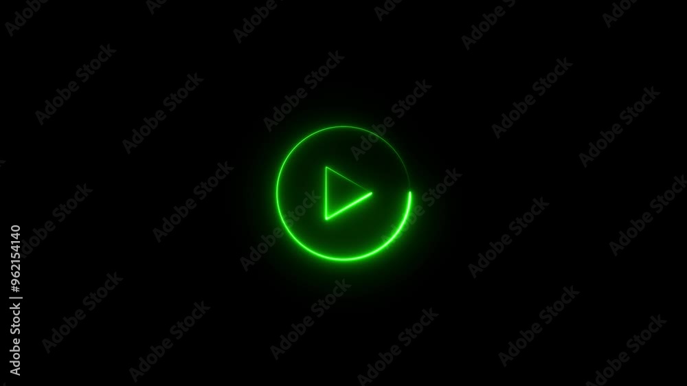 Video, audio neon play button icon animation. glowing play button animation. Music play button icon animation in glowing neon circle and press icon animation. Video, audio neon play button icon animation. glowing play button animation. Music play button icon animation in glowing neon circle and press icon animation.
