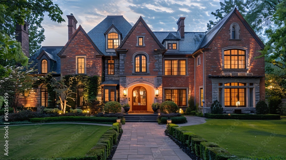 Real estate investment in a classic home with detailed architecture Real estate investment in a classic home with detailed architecture
