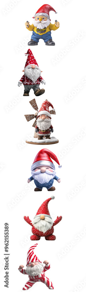 Festive Christmas Gnomes with Santa Hats: Traditional Winter Holiday Decorations Festive Christmas Gnomes with Santa Hats: Traditional Winter Holiday Decorations